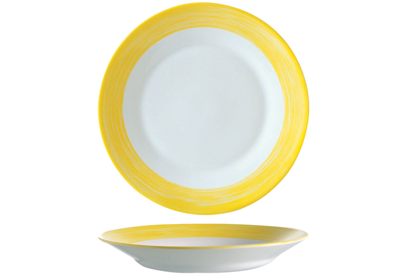 Arcoroc Brush Jaune Assiette creuse 22,5cm